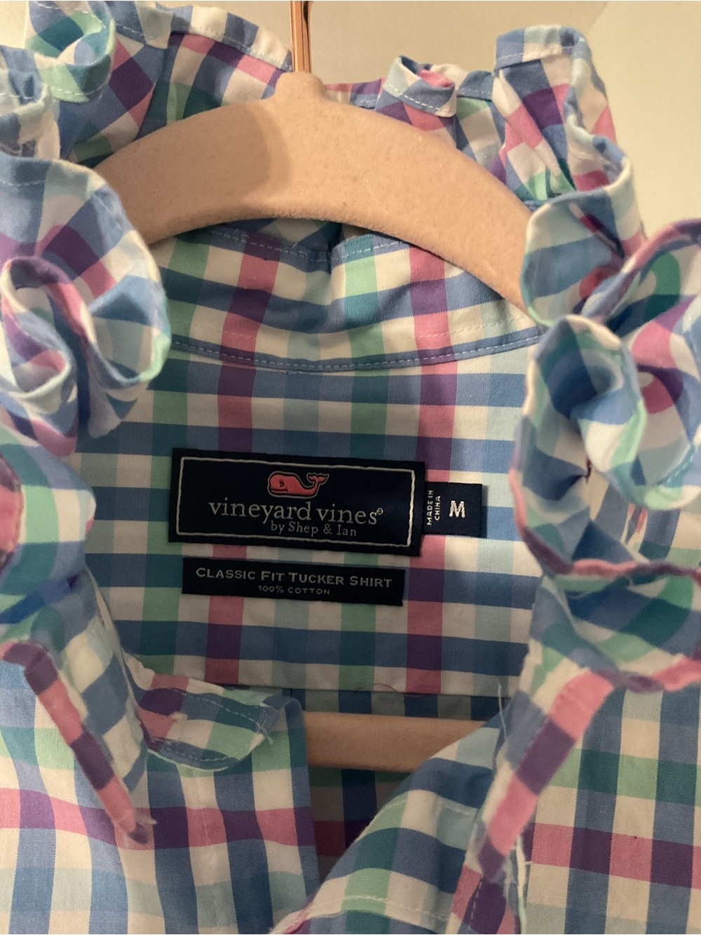 Upcycled Vineyard Vines Multicolor Plaid Button-Down Shirt - Picture 3 of 3